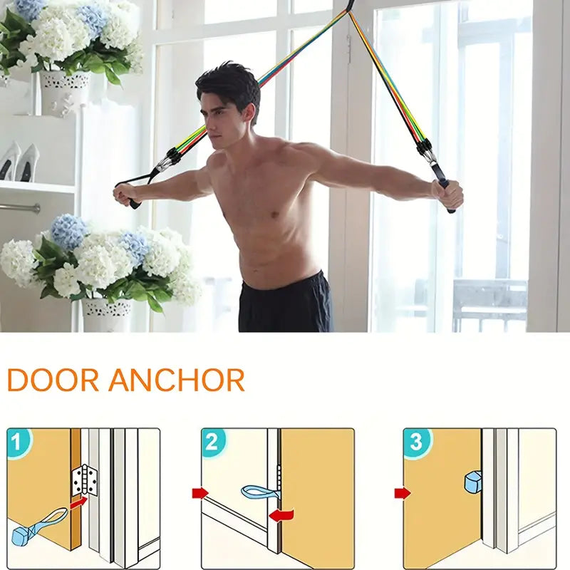 16pcs Resistance Bands Set with Handles - 5 Tube Fitness Bands-2