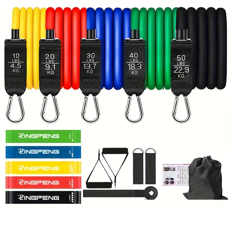 16pcs Resistance Bands Set with Handles - 5 Tube Fitness Bands-0